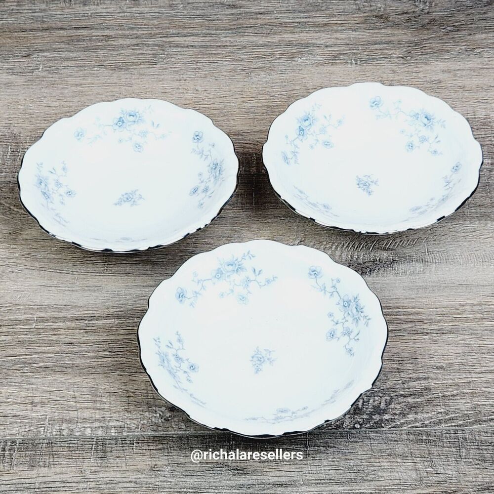 Johann Haviland Blue Garland 5 1/8" Fruit Dessert Bowls Lot Of 3 Bavaria Germany